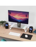 SKLENĚNÝ STOJAN NA MONITOR TRUST MONTA WHT (25351)