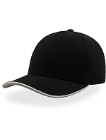 Atlantis Headwear Pilot Piping Sandwich 6 panelová broušená sandwich kšiltovka 33.0502 black/white Atlantis Headwear Pilot Piping Sandwich 6 panelová broušená sandwich kšiltovka 33.0502 black/white