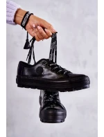 Módní lakované tenisky Big Star KK274044 Černá Módní lakované tenisky Big Star KK274044 Černá