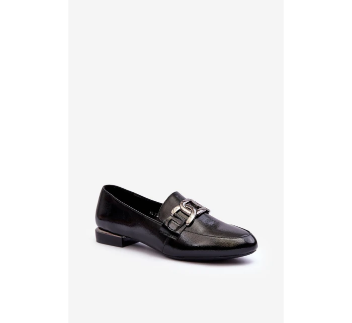 Dámské mokasíny s ozdobou černá model 21636087 - SERGIO LEONE