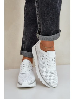 Kožené Sportovní Boty Na Platformě S D&A Bílé model 21686182 - S.Barski