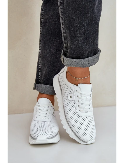 Kožené Sportovní Boty Na Platformě S D&A Bílé model 21686182 - S.Barski