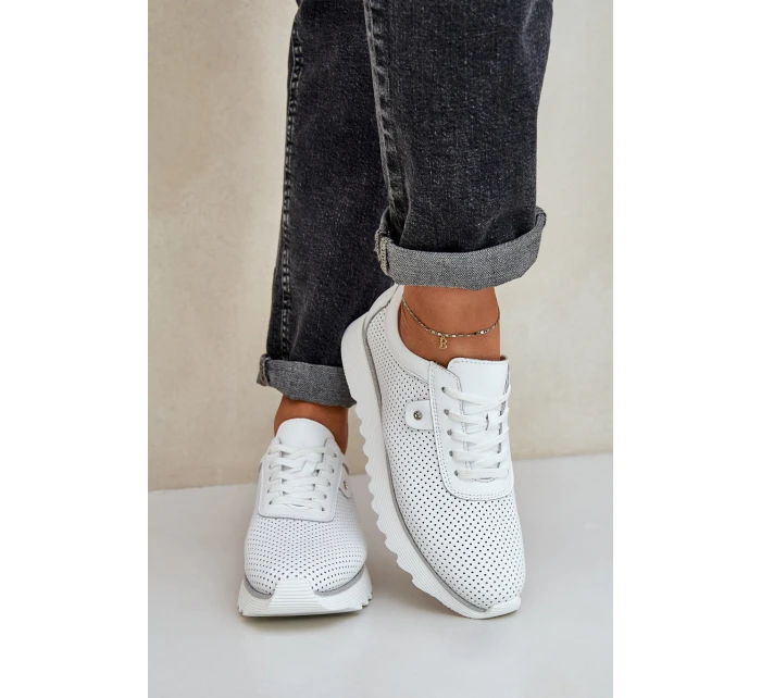 Kožené Sportovní Boty Na Platformě S D&A Bílé model 21686182 - S.Barski