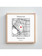 Personalizovaný magický fotoobraz v rámu - čtverec 20x20 - mapa