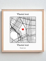 Personalizovaný magický fotoobraz v rámu - čtverec 20x20 - mapa