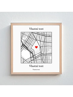 Personalizovaný magický fotoobraz v rámu - čtverec 20x20 - mapa