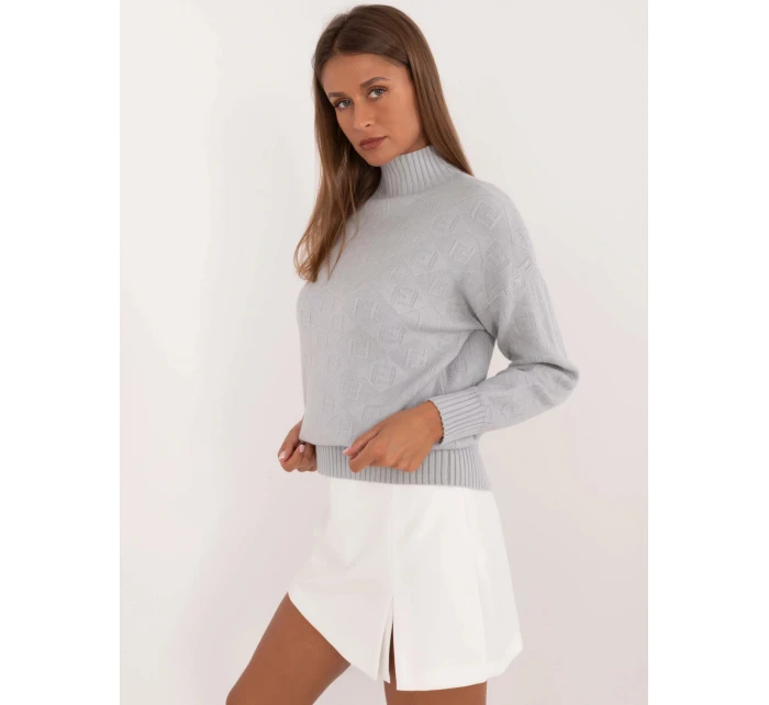 Dámský svetr jumper AT SW model 20774218 šedý - FPrice Dámský svetr jumper AT SW model 20774218 šedý - FPrice