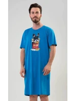 Pánská noční košile Bulldog modrá - Vienetta