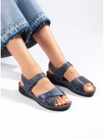 Pěkné tmavě modré sandály dámské platforma Pěkné tmavě modré sandály dámské platforma