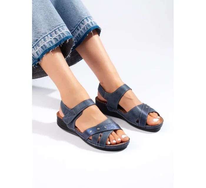 Pěkné tmavě modré sandály dámské platforma Pěkné tmavě modré sandály dámské platforma