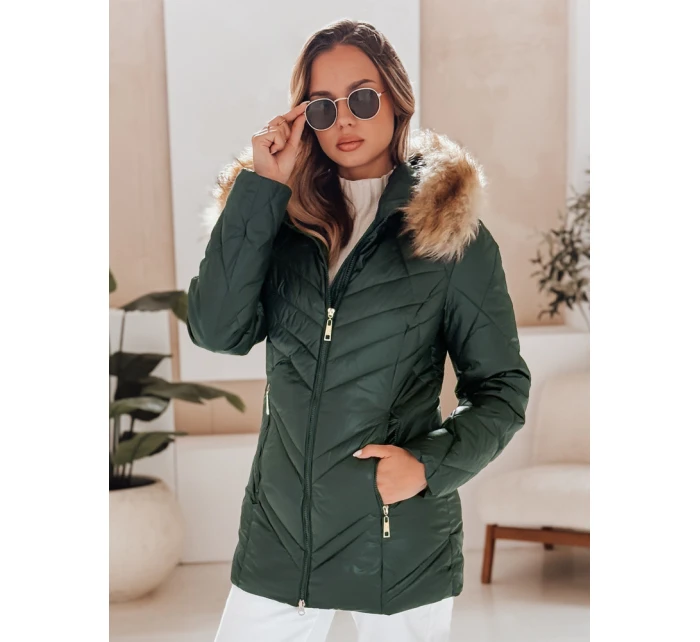 Dámská prošívaná zimní bunda SOLARIS zelená FashionStreet TY4008 Dámská prošívaná zimní bunda SOLARIS zelená FashionStreet TY4008