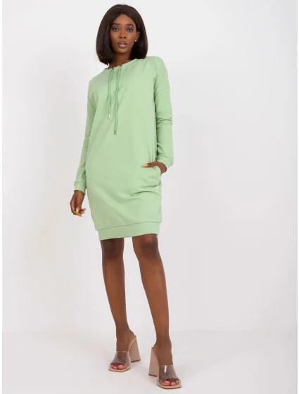 Dámské teplákové mini šaty v pistáciové barvě model 20840800 - Factory Price