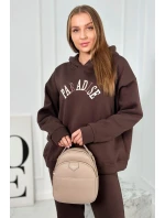 Bavlněná souprava s vyšívaným nápisem Paradise zelený Bavlněná souprava s vyšívaným nápisem Paradise zelený