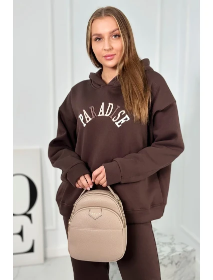 Bavlněná souprava s vyšívaným nápisem Paradise zelený Bavlněná souprava s vyšívaným nápisem Paradise zelený