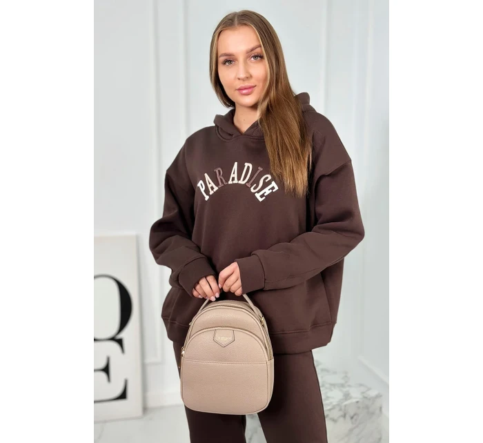 Bavlněná souprava s vyšívaným nápisem Paradise zelený Bavlněná souprava s vyšívaným nápisem Paradise zelený