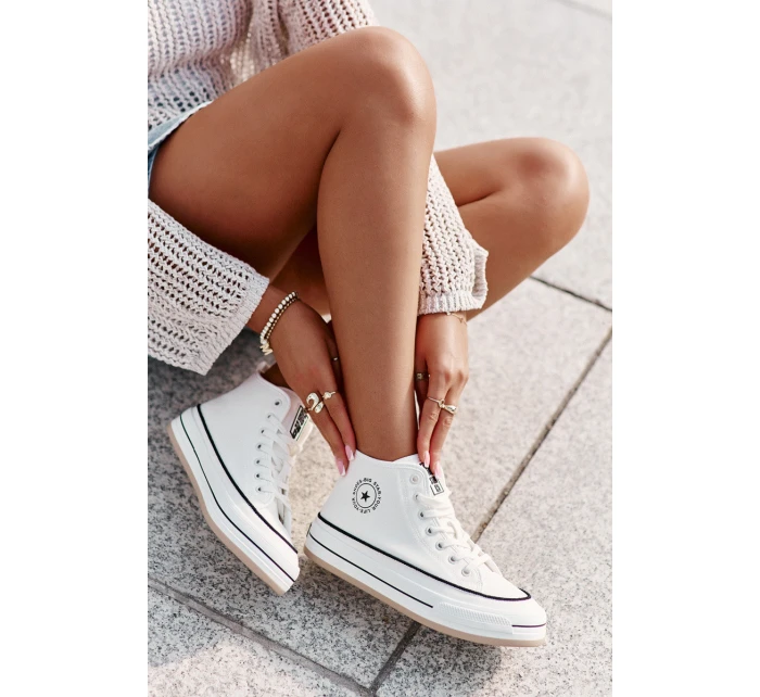 Zateplené Dámské Tenisky Na Platformě Eko Kůže Big Star model 21669595 Bílé - Big Star Shoes Zateplené Dámské Tenisky Na Platformě Eko Kůže Big Star model 21669595 Bílé - Big Star Shoes