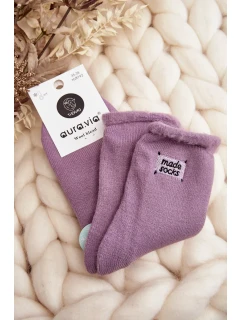 Dámské tlusté ponožky fialové