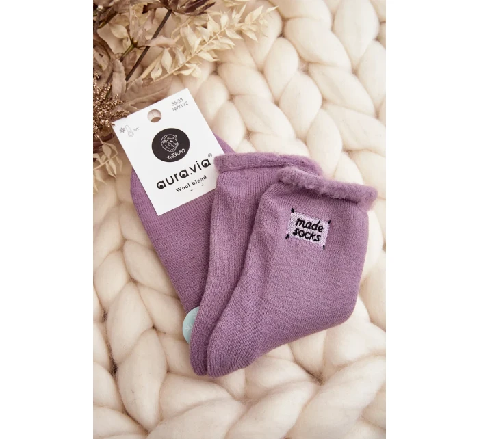 Dámské tlusté ponožky fialové Dámské tlusté ponožky fialové