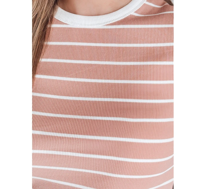 Dámské základní pruhované tričko pink Dstreet model 21986830 - FashionStreet