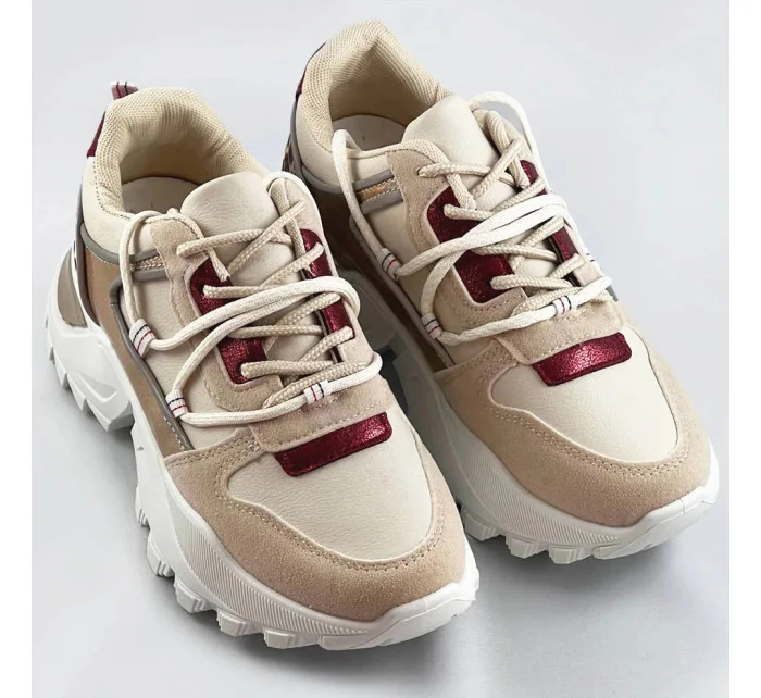 Béžové dámské sportovní boty se zvířecím motivem (VIVI1038)