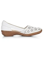 Rieker W RKR442B bílá ažurová kožená polobotka