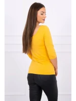 Hořčicová halenka s kulatým výstřihem Hořčicová halenka s kulatým výstřihem