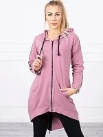 Mikina se zipem na zádech tmavě růžová