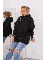 Zateplená mikina s polovičním zipem černá