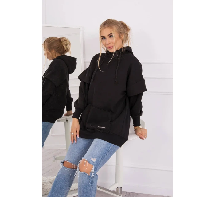 Zateplená mikina s polovičním zipem černá