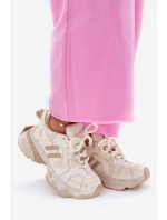 Dámské Kožené Tenisky GOE RR2N4037 Béžové Dámské Kožené Tenisky GOE RR2N4037 Béžové