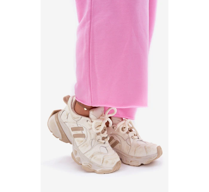 Dámské Kožené Tenisky GOE RR2N4037 Béžové Dámské Kožené Tenisky GOE RR2N4037 Béžové