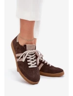 model 21703119 Semišové Nízké Tenisky Dámské Čokoládové - Zazoo
