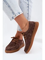 Polobotky z přírodního semiše model 22107525 Hnědé - VINCEZA