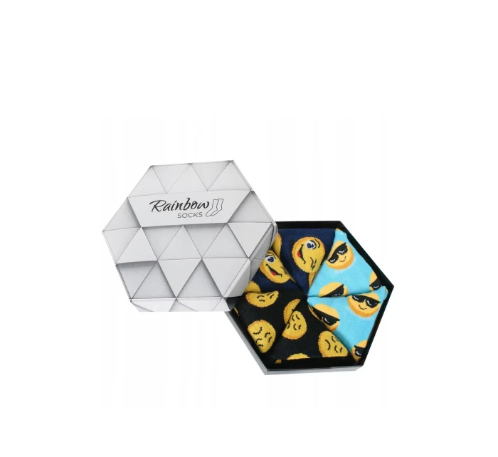 Duhové Ponožky Emotikony Smiley Sadness Brainy 3 Páry Duhové Ponožky Emotikony Smiley Sadness Brainy 3 Páry