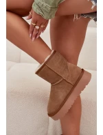 Dámské sněhule Privine z přírodního semiše na platformě – camel Dámské sněhule Privine z přírodního semiše na platformě – camel