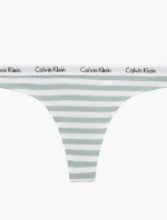 Dámská tanga D1617E 5XD bílá/zelená - Calvin Klein