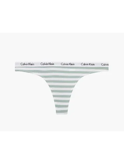 Dámská tanga D1617E 5XD bílá/zelená - Calvin Klein