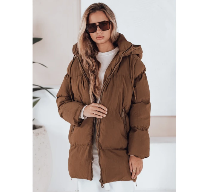 Dámská prošívaná bunda LETLIS camel FashionStreet TY3245 Dámská prošívaná bunda LETLIS camel FashionStreet TY3245