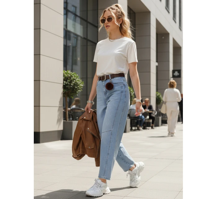 Dámské džíny balonového střihu s páskem FashionStreet UY2881