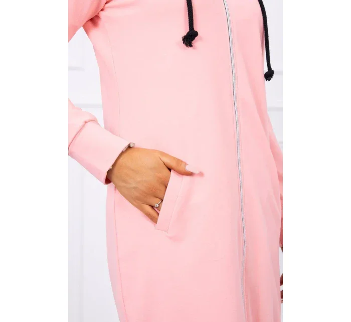 Mikina s kapucí lososová