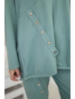 Oversize bavlněný komplet teplákové + kalhoty tmavá máta Oversize bavlněný komplet teplákové + kalhoty tmavá máta