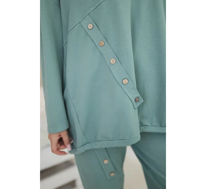 Oversize bavlněný komplet teplákové + kalhoty tmavá máta Oversize bavlněný komplet teplákové + kalhoty tmavá máta