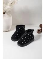 Dětské sněhule s květinovým motivem Gracina – černé Dětské sněhule s květinovým motivem Gracina – černé