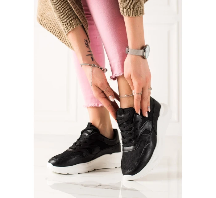 Trendy tenisky černé dámské bez podpatku Trendy tenisky černé dámské bez podpatku