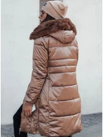 Dámská prošívaná zimní bunda ULTRAWAY s kapucí hnědá FashionStreet TY4644