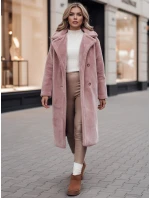 Dámský zimní kabát LUXERII dlouhý kožich růžový FashionStreet TY4689z