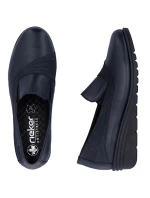 Dámské kožené boty na platformě v tmavě modré barvě model 21910589 - Rieker Dámské kožené boty na platformě v tmavě modré barvě model 21910589 - Rieker