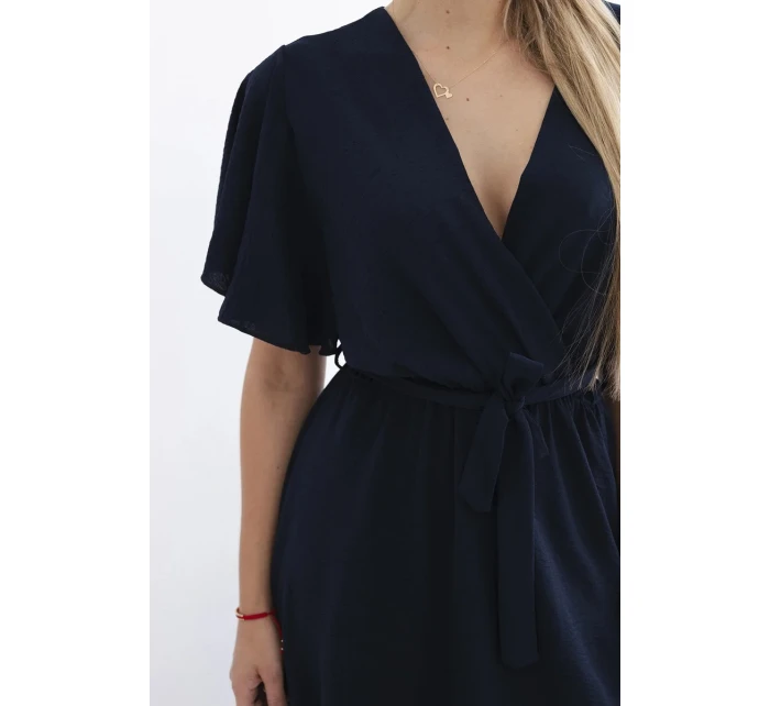 Šaty s vrstveným výstřihem námořnická modř Šaty s vrstveným výstřihem námořnická modř