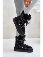 Voděodolné sněhové boty na platformě veganské D.Franklin DFSH370004 černé