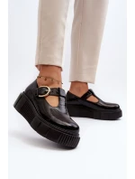 Moderní Polobotky na Masivní Platformě Černé model 21646958 - Zazoo
